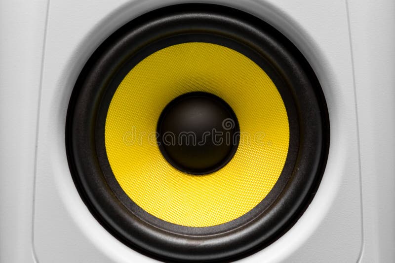 Yellow and Black Audio Speaker Stock Image Image of woofer, radio