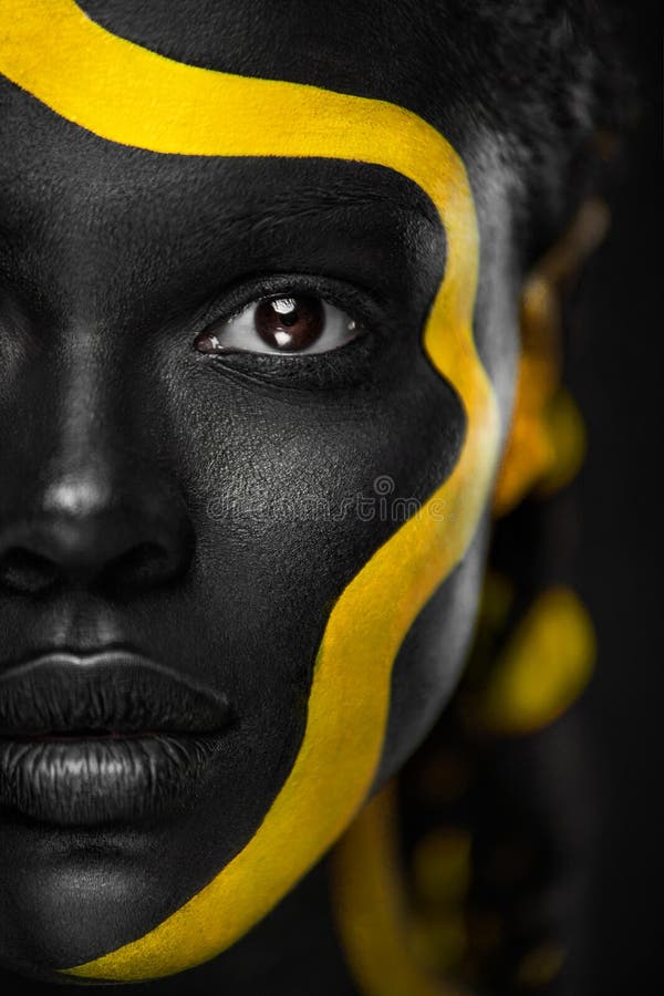 african woman face art