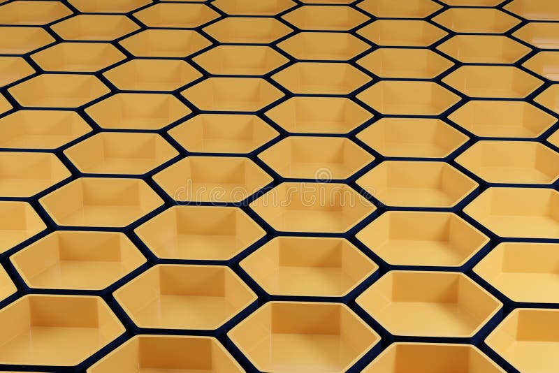 Yellow and Black Background. 3d Illustration Stock