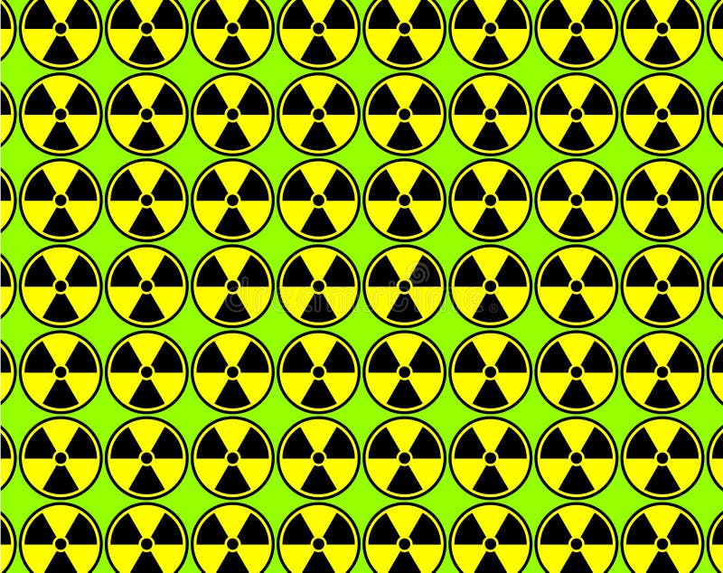 Yellow and Black Radiation or Nuclear Logo Symbol Pattern Over Green  Background Stock Vector - Illustration of geometric, color: 189727593