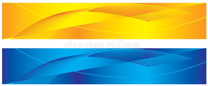 Yellow and blue abstract banners