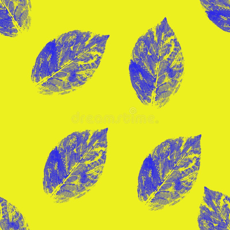 Yellow and Blue Abstract leaves silhouette seamless pattern. Hand drawn leaf silhouettes with scribble textures. Natural elements vector illustration Yellow and Blue Abstract leaves silhouette seamless pattern. Hand drawn leaf silhouettes with scribble textures. Natural elements vector illustration