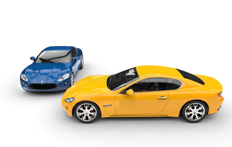 Yellow and Blue Car stock image. Image of vehicle, automobile 59008869