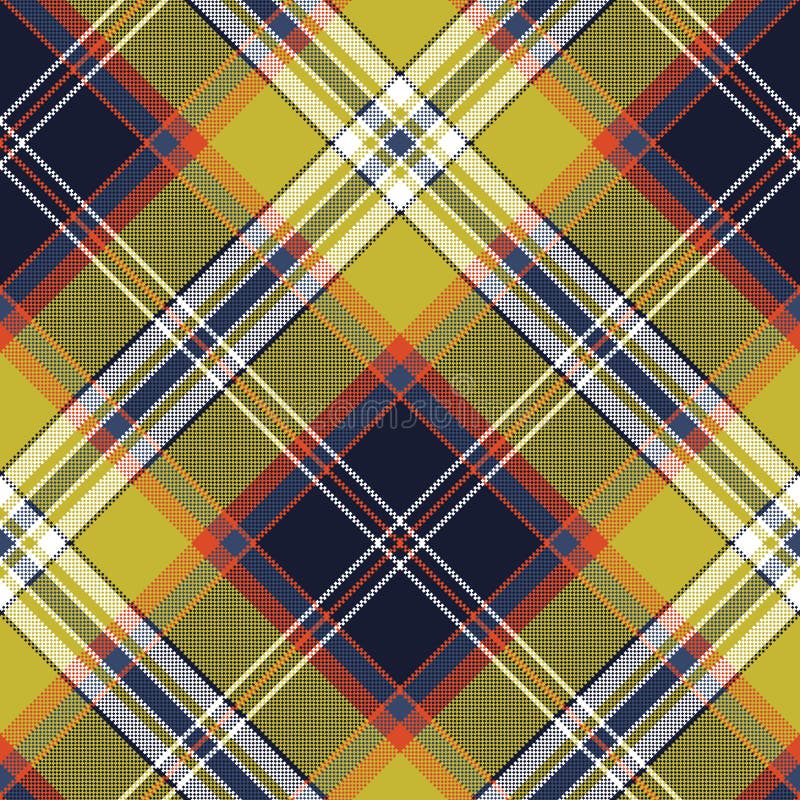 Yellow blue check tartan pixel seamless pattern vector illustration Yellow blue check tartan pixel seamless pattern vector illustration
