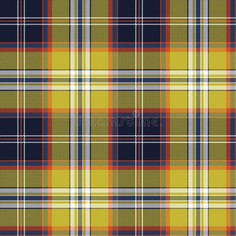 Yellow blue check tartan pixel seamless pattern vector illustration Yellow blue check tartan pixel seamless pattern vector illustration