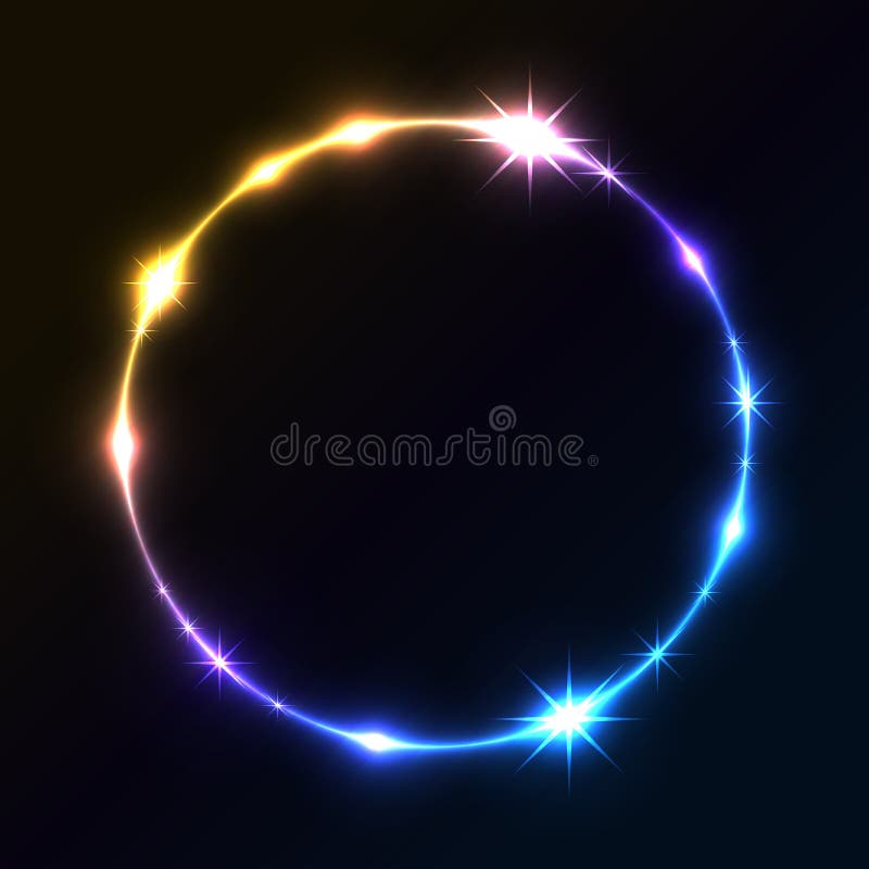 Yellow and blue glowing circle background. vector illustration