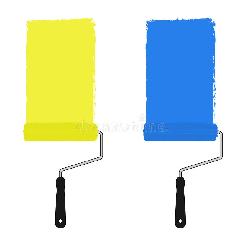 Paint Roller With Blue Trace Illustration Stock Vector Illustration