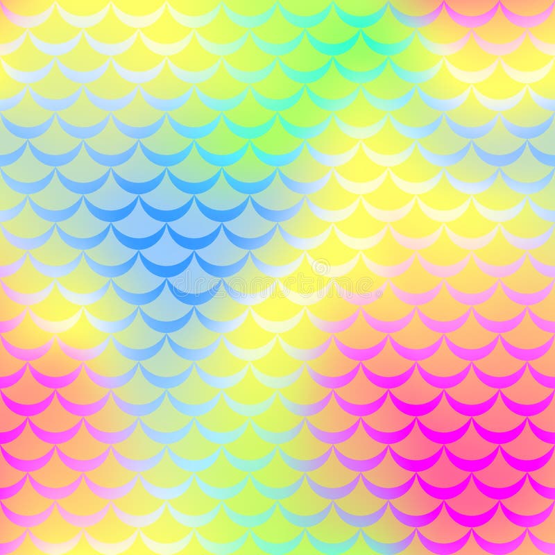 Yellow Blue Pink Mermaid Skin Seamless Pattern. Iridescent Background ...