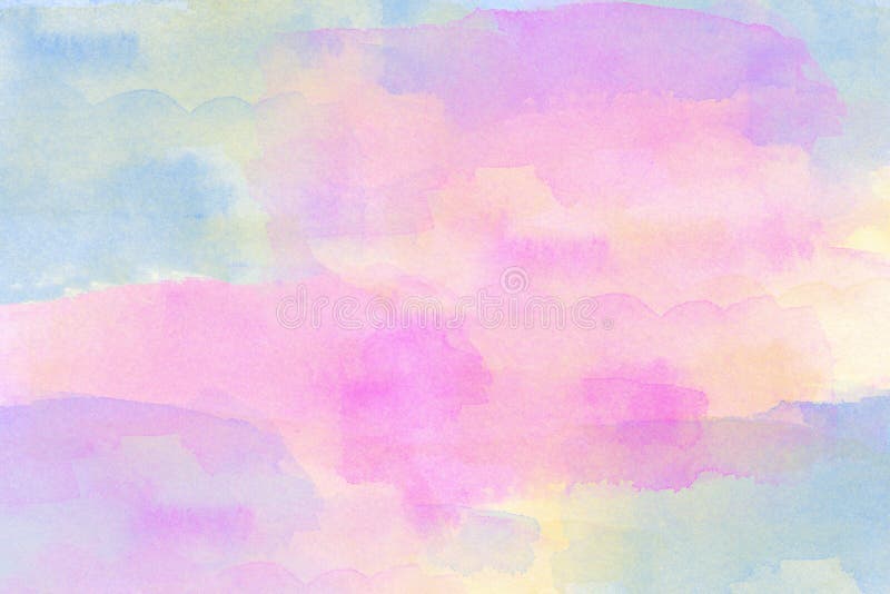 Yellow, Blue and Pink Watercolor Background Stock Illustration -  Illustration of brush, splash: 144464452