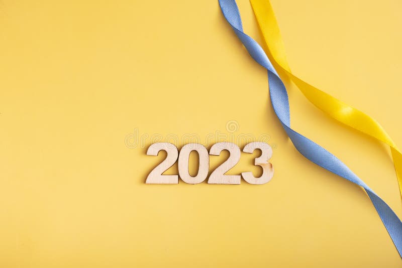 Yellow Blue Ribbon Numbers Background 252216624 