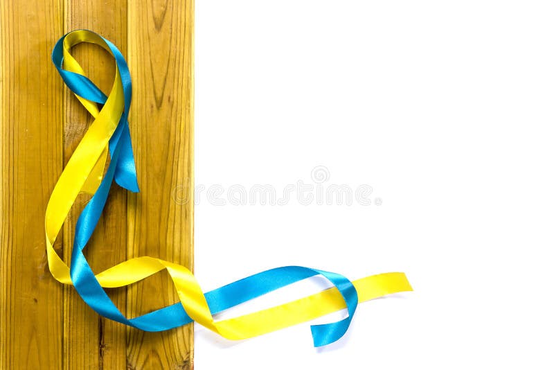 Yellow and Blue Satin Ribbons Book Stock Photo - Image of spiral
