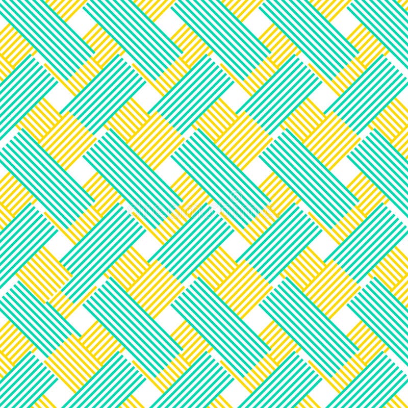 Yellow and Blue Zig Zag Lines Pattern Background Stock Vector