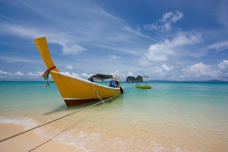 Yellow boat royalty free stock photo