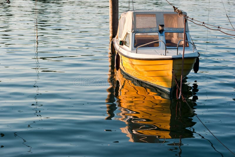 Yellow boat stock photography