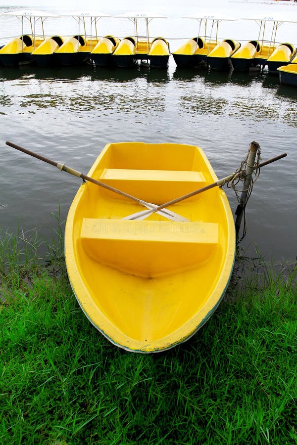 Yellow boat stock photography