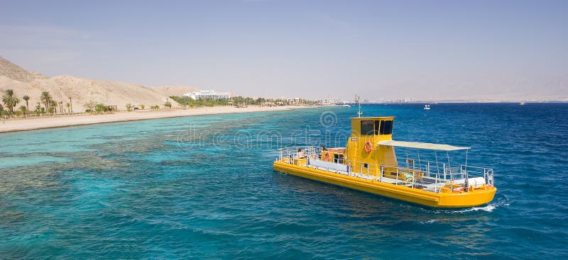 Yellow boat royalty free stock photos