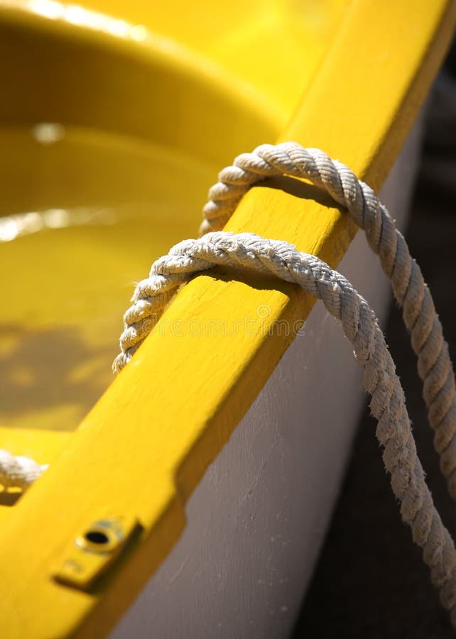 Yellow boat stock photo