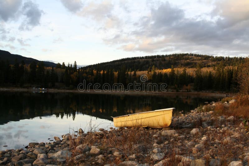 Yellow boat stock image
