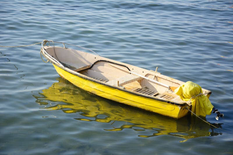Yellow boat royalty free stock photography