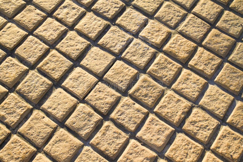 Yellow brick floor pavement