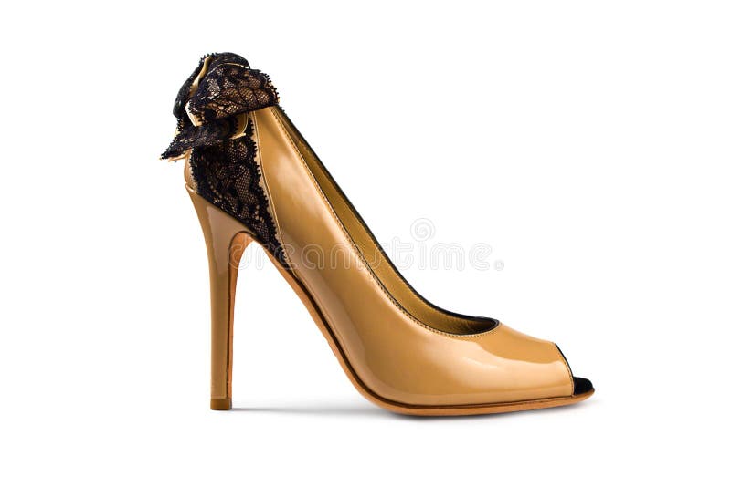 Yellow-brown female shoe-1