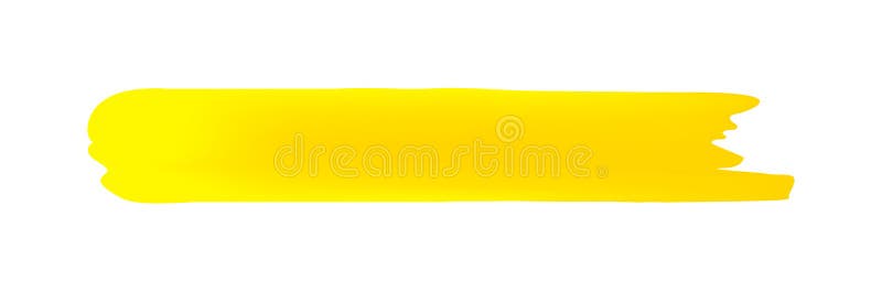 Yellow Brush Marks Isolated on White, Brushstroke Yellow for