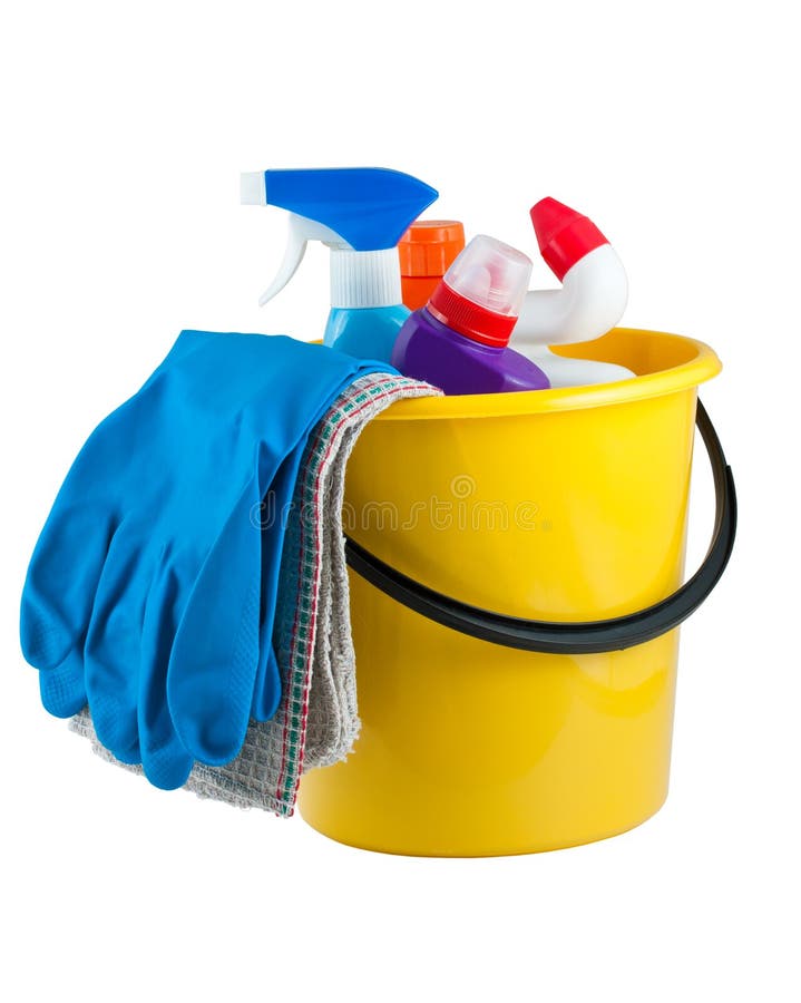 Download Yellow Bucket With Cleaning Supplies Stock Image Image Of Disinfect Background 22432205 Yellowimages Mockups