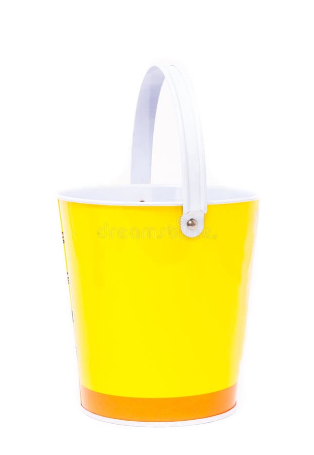 Yellow bucket stock image. Image of white, pail, household 31867423