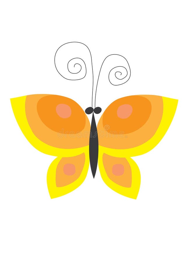 Yellow butterfly vector illustration