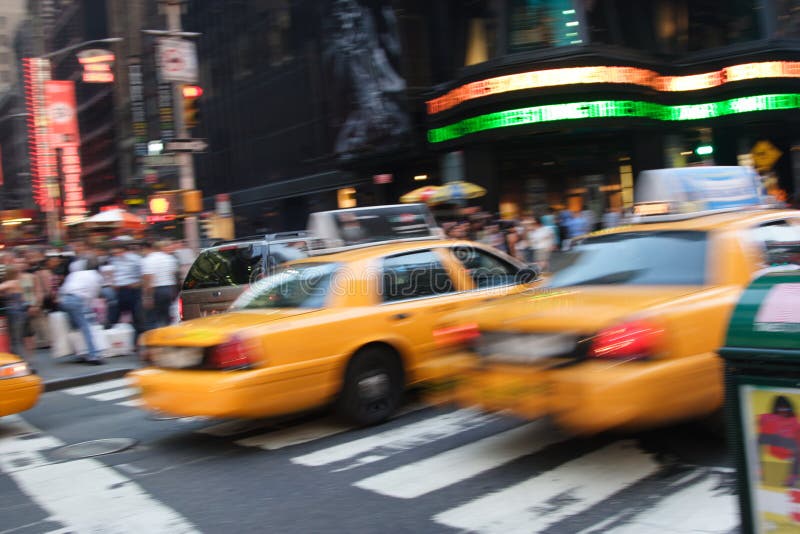 Yellow Cabs New York City stock photo