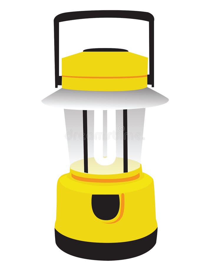 Yellow camping lantern stock illustration. Illustration of black 6626411