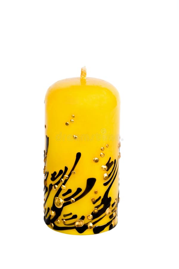 Yellow Candle Isolated on White Stock Photo Image of isolated, black