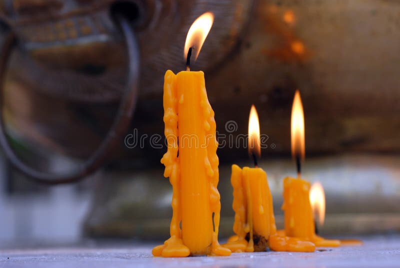 Yellow candles stock image. Image of candles, buddhism 23182007