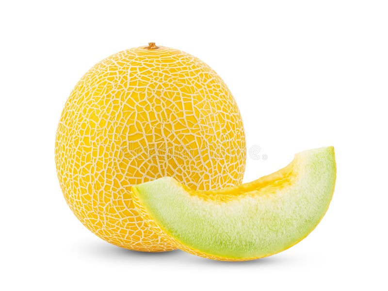 Yellow Cantaloupe Melon on White Background Stock Photo Image of food
