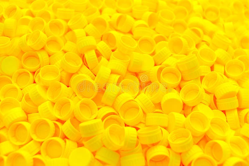 Yellow Caps Of Plastic Bottles Texture Stock Photo Image of yellow