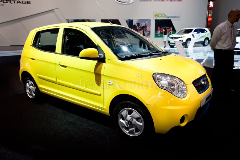 Yellow car Kia Picanto editorial stock image. Image of color 20189609