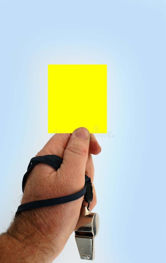 Yellow card stock image. Image of bench, send, whistle 2717841