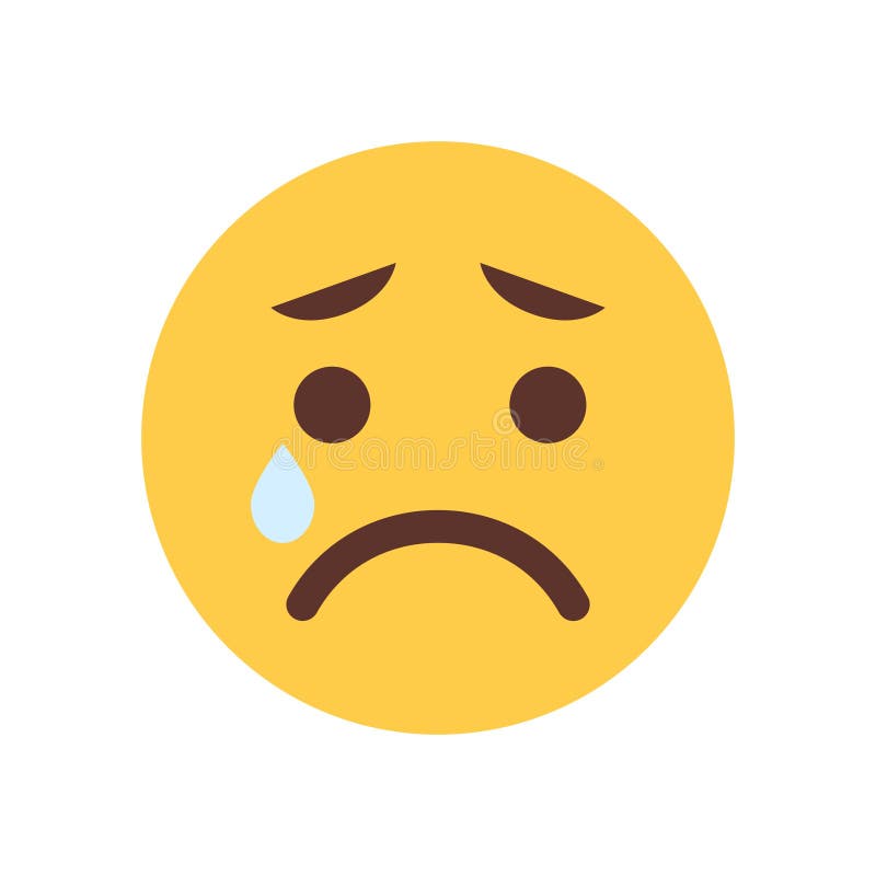 Yellow Cartoon Face Cry Sad Upset Emoji People Emotion Icon Stock ...