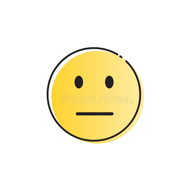 Yellow Cartoon Face Sad Negative People Emotion Icon Stock Vector