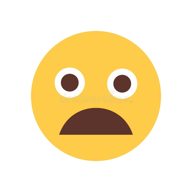 Yellow Cartoon Face Shocked Emoji People Emotion Icon Stock Vector