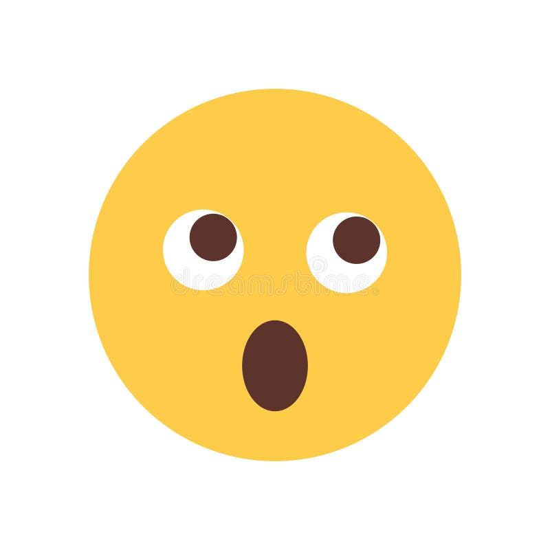 Yellow Cartoon Face Shocked Emoji People Emotion Icon Stock Vector