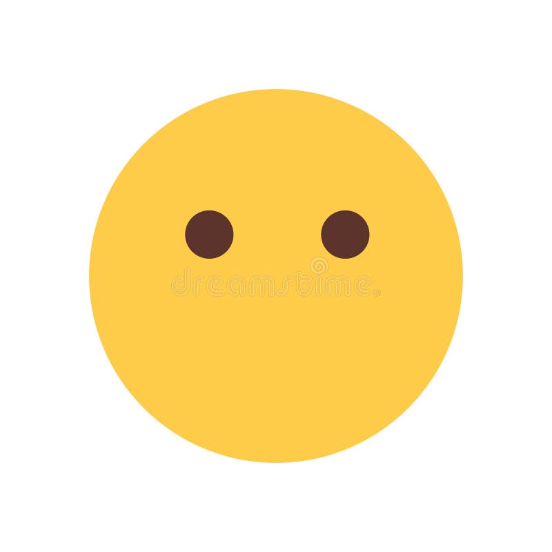 Yellow Cartoon Face Silent Shocked Emoji People Emotion Icon Stock