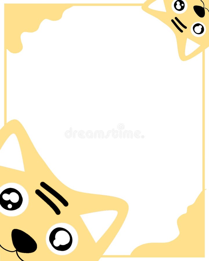 Yellow Cat Painting Page Frame Stock Illustration Illustration of
