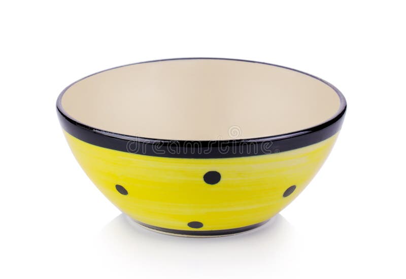 Yellow Ceramic Bowl on White Stock Image Image of meal, container
