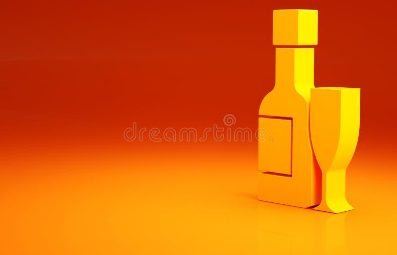 Champagne bottle with orange label