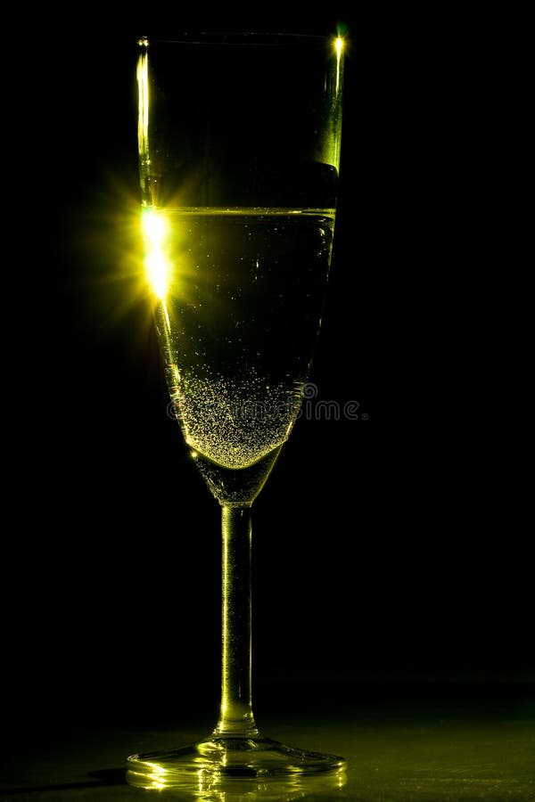 Yellow Champagne Flute Glass Stock Photo Image of alcoholism, light