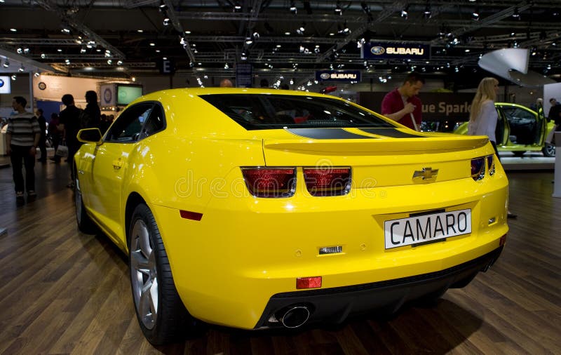 Yellow Chevrolet Camaro from Back Editorial Image - Image of mirror, event:  13939235