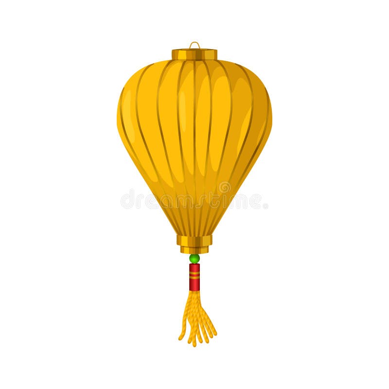 Yellow chinese paper lantern icon, cartoon style