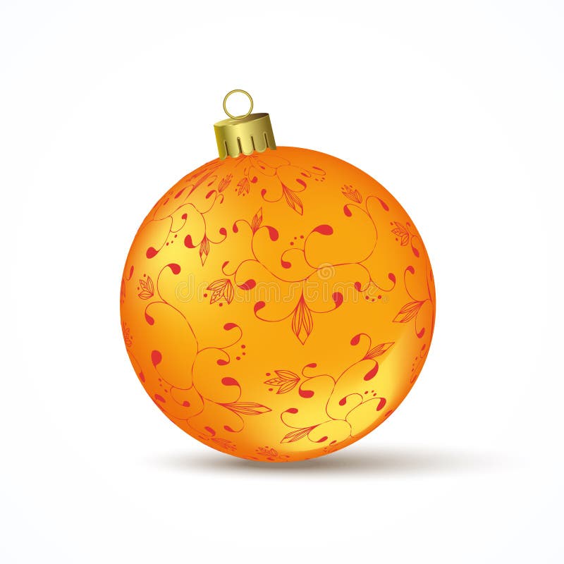 Yellow Christmas ball stock vector. Illustration of decorative 46958061