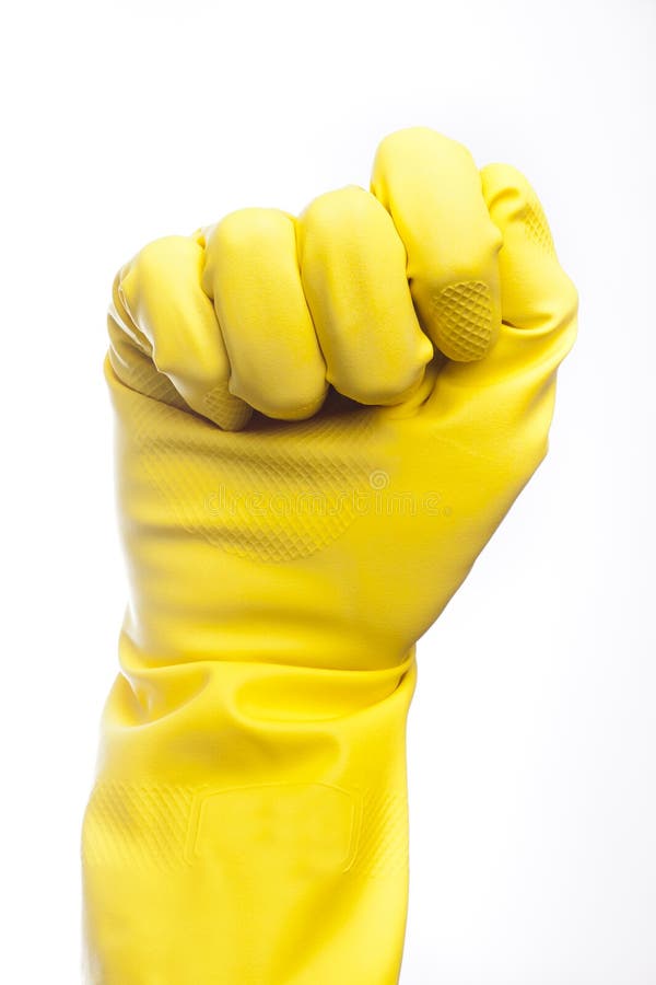 A yellow cleaning glove stock photo. Image of duty, sanitize 20100982